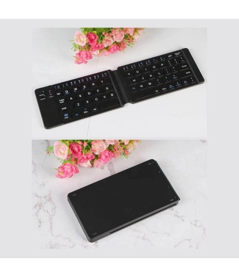 Folding Pocket-size BT Keyboard Scissor Switch Keyboard Compatible with iOS/Android/Windows Laptops Tablets Cellphones Black