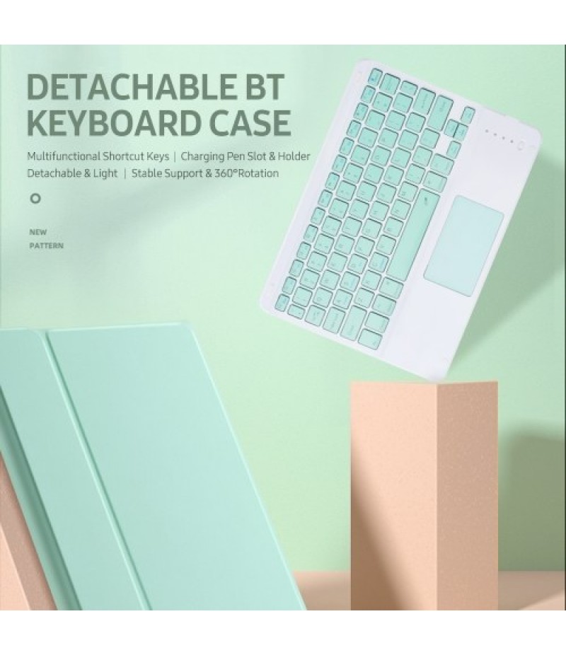 Detachable BT Keyboard Case with Touchpad Charging Pen Slot Compatible with iPad Pro11 2018/2020/ iPad air4 2020 Pink