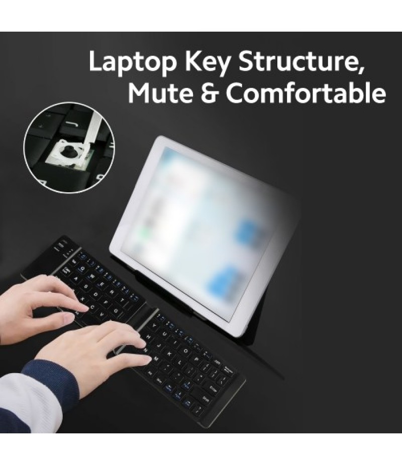 Convenient Folding BT Keyboard Compatibility Intelligent Matching Simple &amp; Compact Long-lasting Battery Life