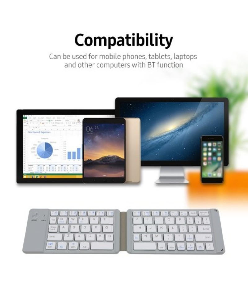 Convenient Folding BT Keyboard Compatibility Intelligent Matching Simple &amp; Compact Long-lasting Battery Life