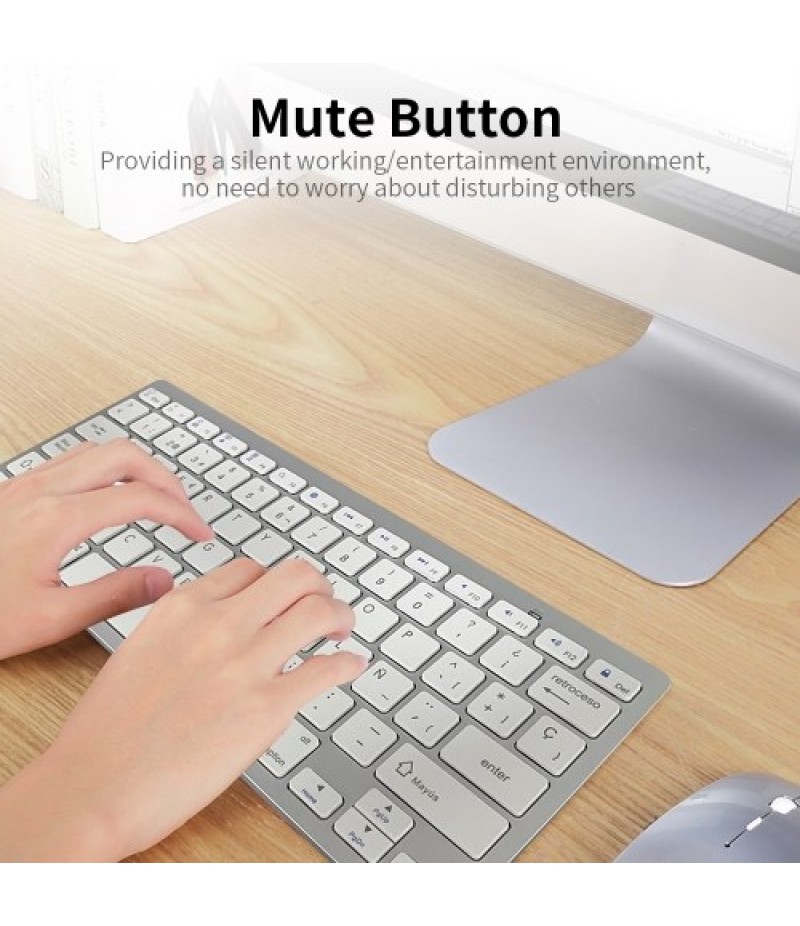 78 Keys Spanish Wireless BT Keyboard BT 3.0 Portable Ultra-slim Keyboard Support Windows/iOS/Android for Laptop Tablet Phone