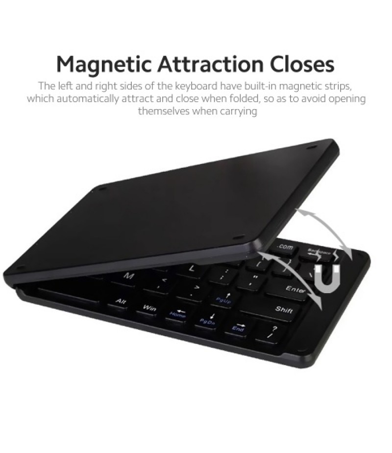 Convenient Folding BT Keyboard Compatibility Intelligent Matching Simple &amp; Compact Long-lasting Battery Life