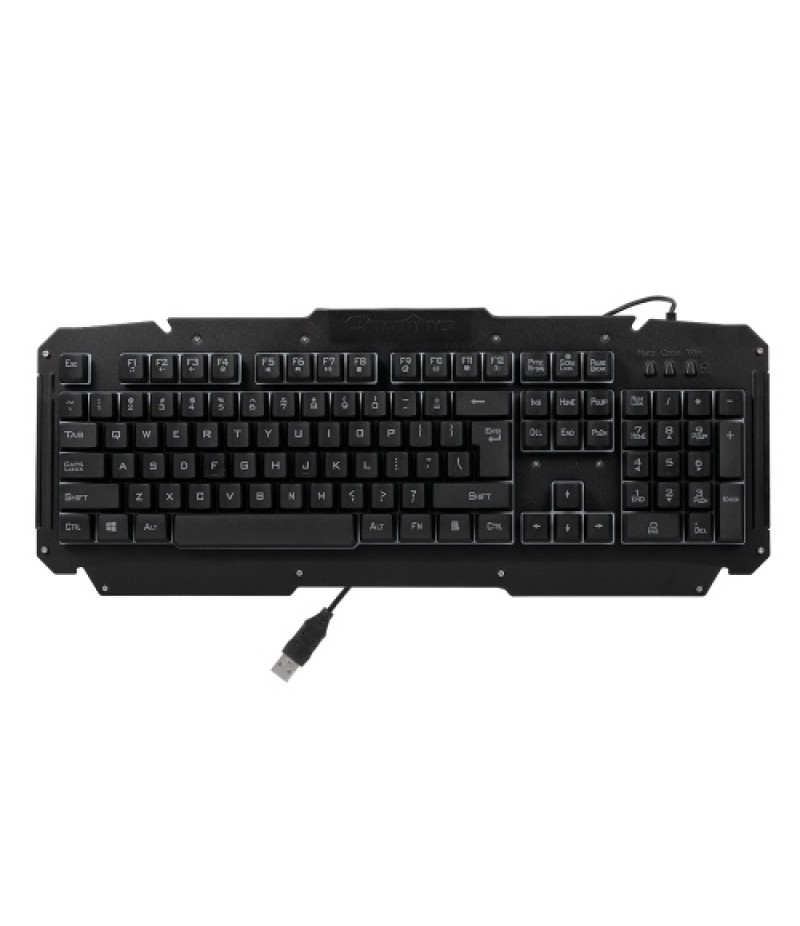 USB Wired Keyboard Rainbow Backlit with Metal Panel Suspended Keys for PC Computer(Black)