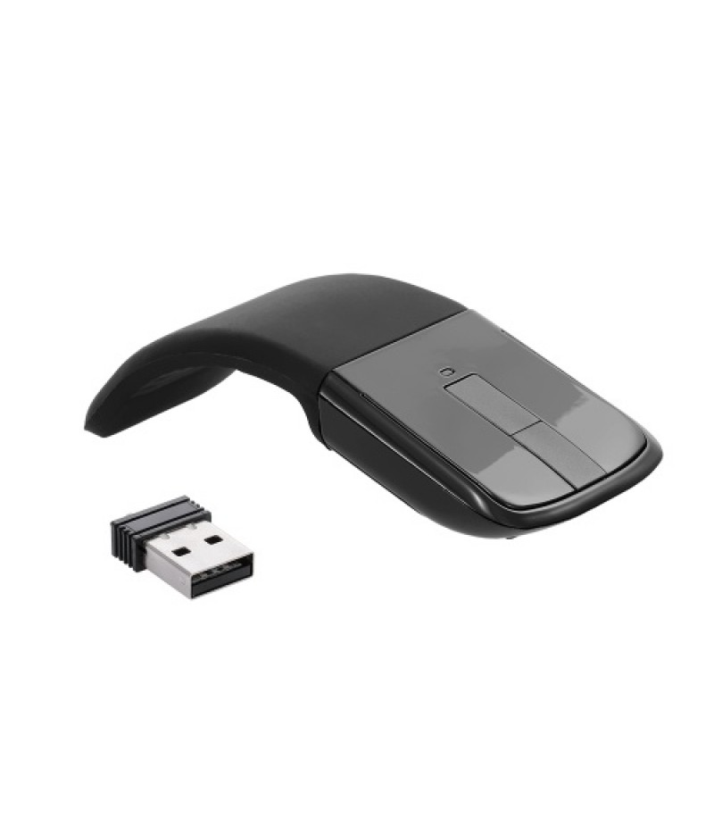 2.4G Wireless Mouse with USB Arc Mouse with Touch Function Folding Optical Mice with USB Receiver Bending Mouse for PC Laptop(Bl