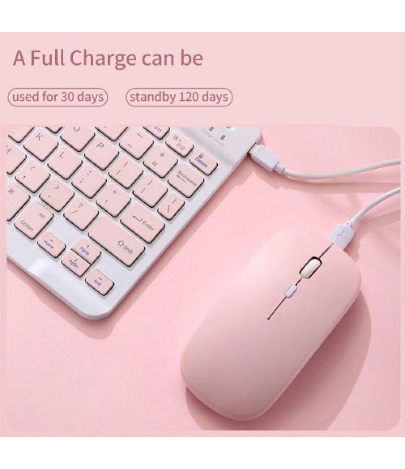 Tablet Wireless Keyboard and Mouse Combo Ultra-slim Design Rechargeable Battery for Smartphone Tablet Compatible with iPhone iPad