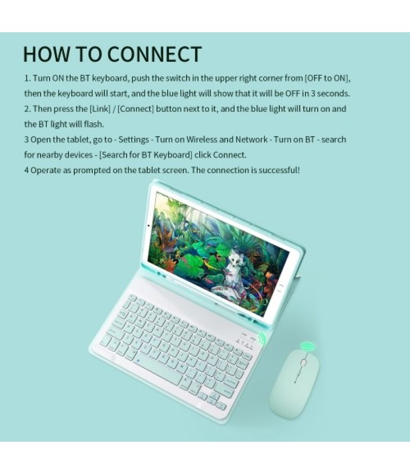 Tablet Wireless Keyboard and Mouse Combo Ultra-slim Design Rechargeable Battery for Smartphone Tablet Compatible with iPhone iPad