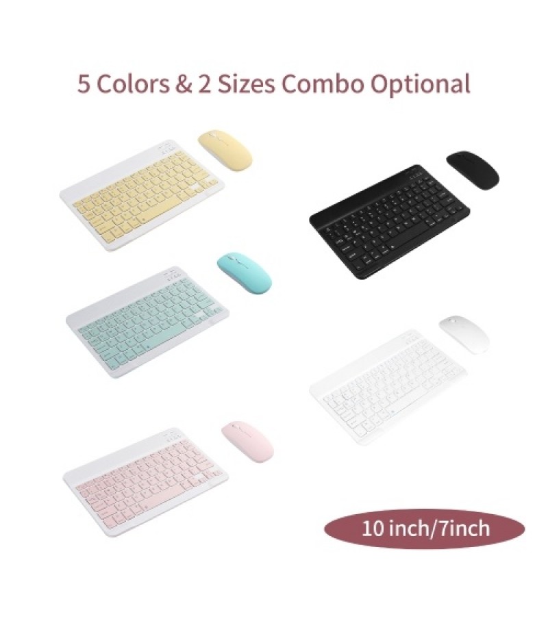 Tablet Wireless Keyboard and Mouse Combo Ultra-slim Design Rechargeable Battery for Smartphone Tablet Compatible with iPhone iPad