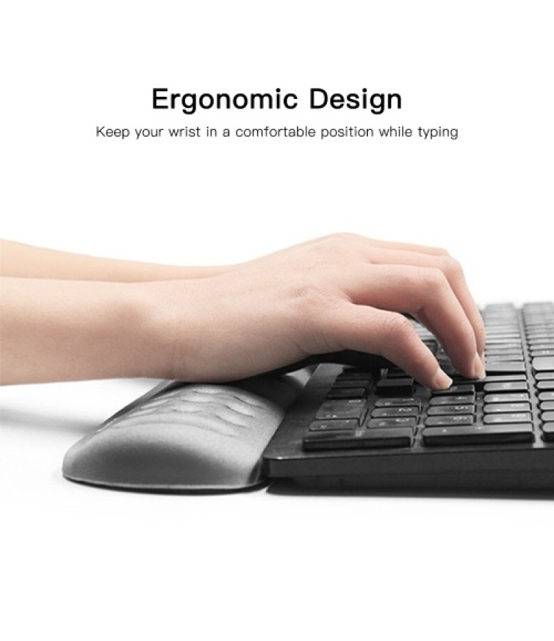 Keyboard Wrist Rest Pad Soft Memory Foam Hand Rest Support Comfortable Ergonomic Design Support Anti-Slip Rubber Base Easy Typin