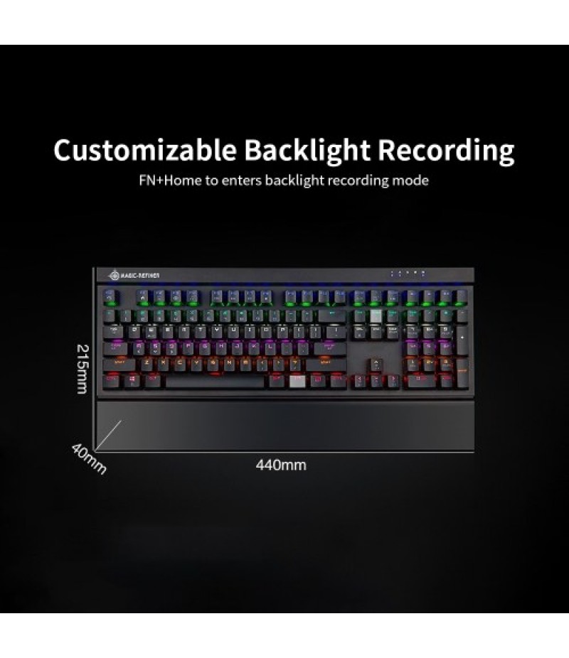 Magic Refiner MK15 Gaming Mechanical Keyboard 108 Keys N Key Rollover Wired Keyboard Floating Keycaps 14 Light Effects Blue Swit