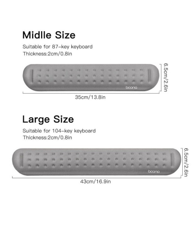 Keyboard Wrist Rest Pad Soft Memory Foam Hand Rest Support Comfortable Ergonomic Design Support Anti-Slip Rubber Base Easy Typin