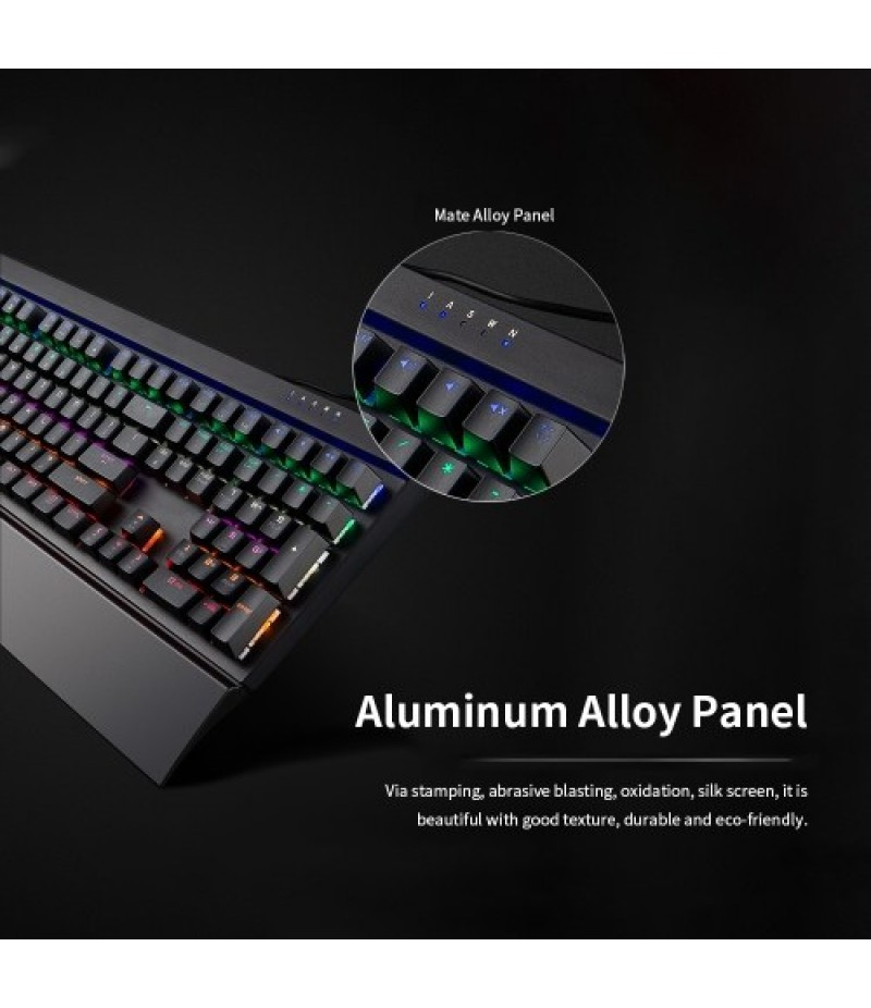Magic Refiner MK15 Gaming Mechanical Keyboard 108 Keys N Key Rollover Wired Keyboard Floating Keycaps 14 Light Effects Blue Swit