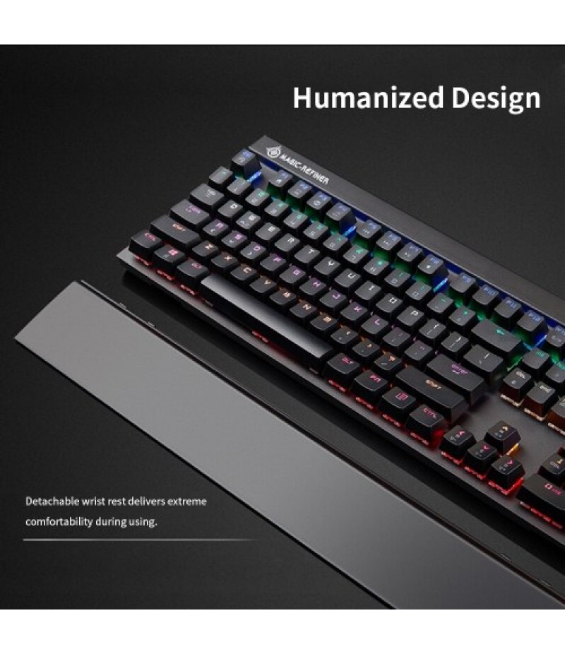 Magic Refiner MK15 Gaming Mechanical Keyboard 108 Keys N Key Rollover Wired Keyboard Floating Keycaps 14 Light Effects Blue Swit