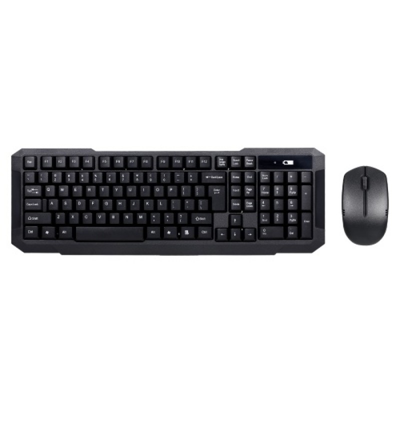 2.4G Wireless Keyboard and Optical Mouse Combo Wireless Silent Keyboard 2.4G Optical Mouse for Home Office Use Black