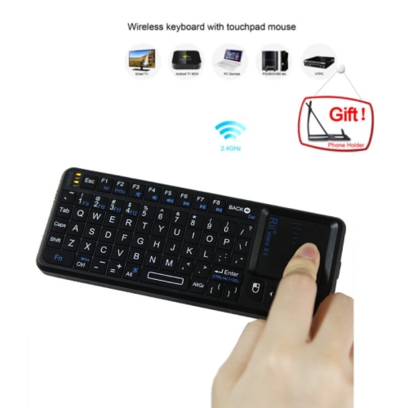 Rii mini X1 Handheld 2.4G Wireless Air Mouse Touchpad gaming keyboard for Phone Android TV Box PC Notebook