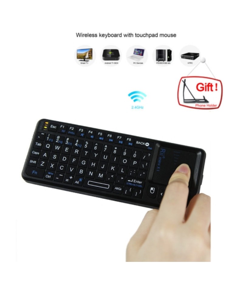 Rii mini X1 Handheld 2.4G Wireless Air Mouse Touchpad gaming keyboard for Phone Android TV Box PC Notebook