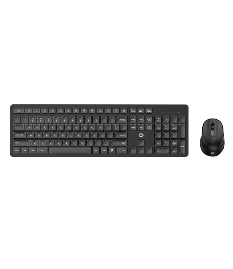 FUDE Wireless EK783 Keyboard &amp; Mouse Combo 2.4GHz Concave Button Set Smart Power-Saving Silent Clicks Slim Combo for Laptop,