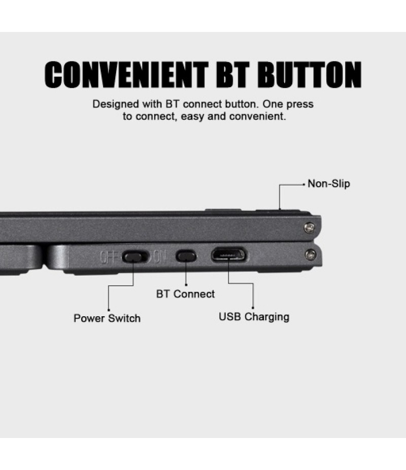 Foldable BT Keyboard with Touchpad for Phones Tablets Laptops PC Travel
