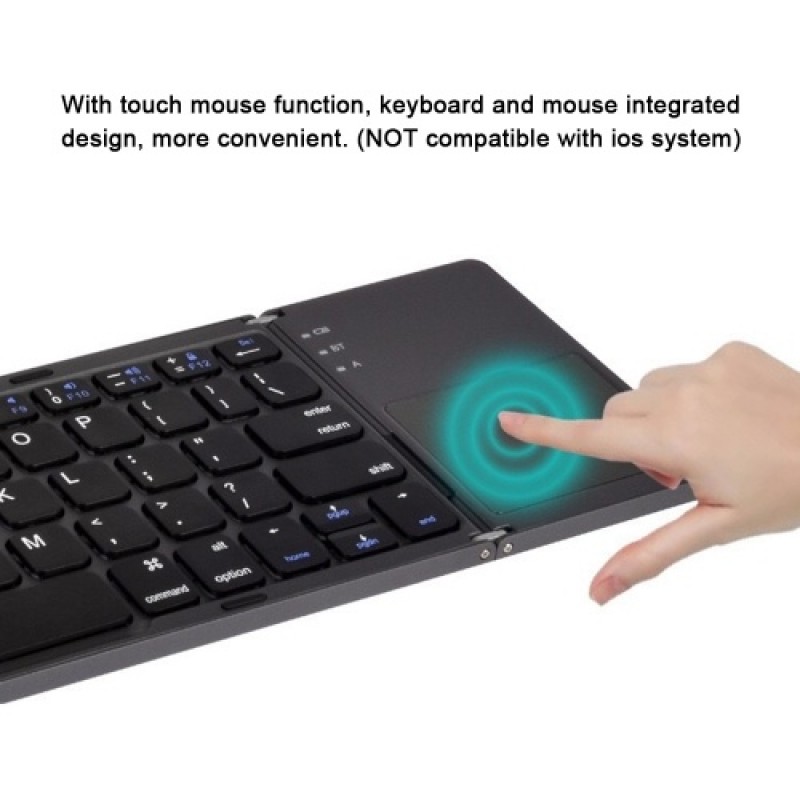 Foldable BT Keyboard with Touchpad for Phones Tablets Laptops PC Travel
