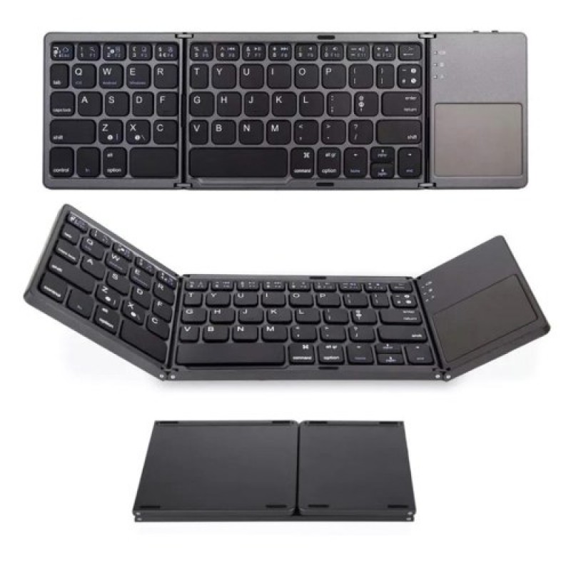 Foldable BT Keyboard with Touchpad for Phones Tablets Laptops PC Travel