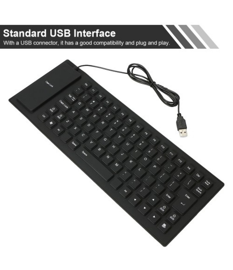 85 Keys Flexible Keyboard USB Interface Foldable and Portable Dustproof Waterproof Quiet