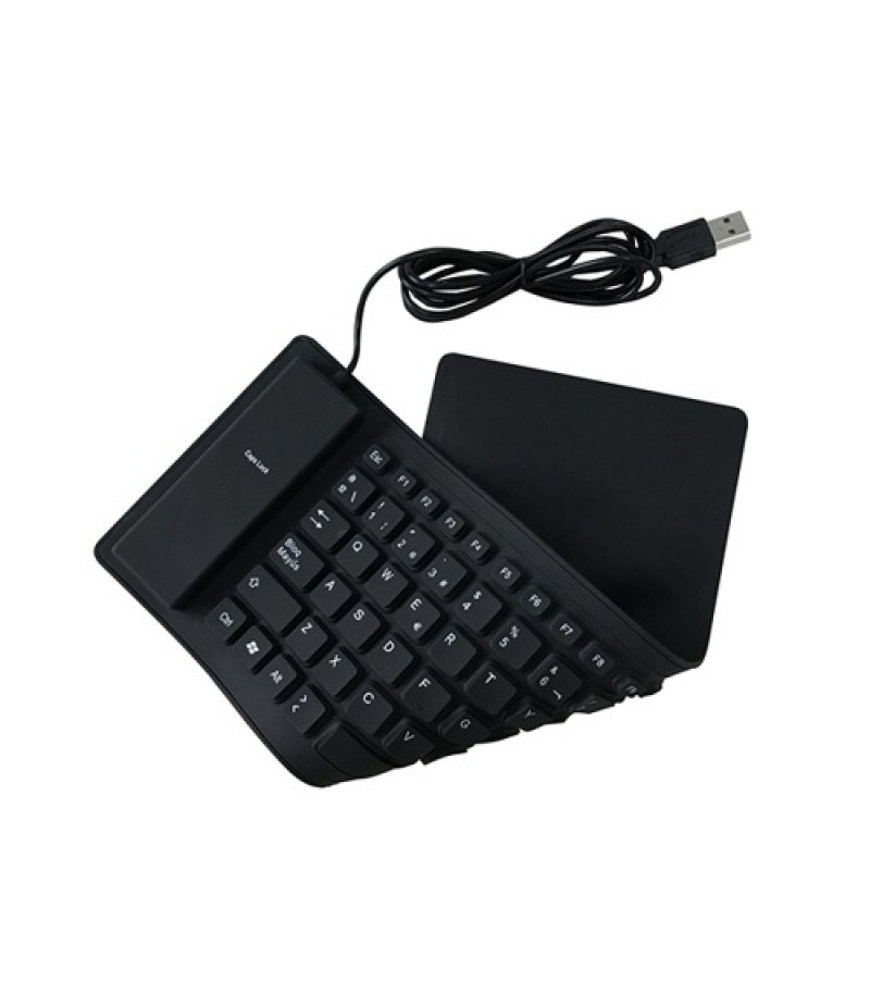 84 Keys Spanish USB Wired Silicone Keyboard Foldable Soft Silicone Waterproof Dustproof Keyboard for Desktop Computer Laptop