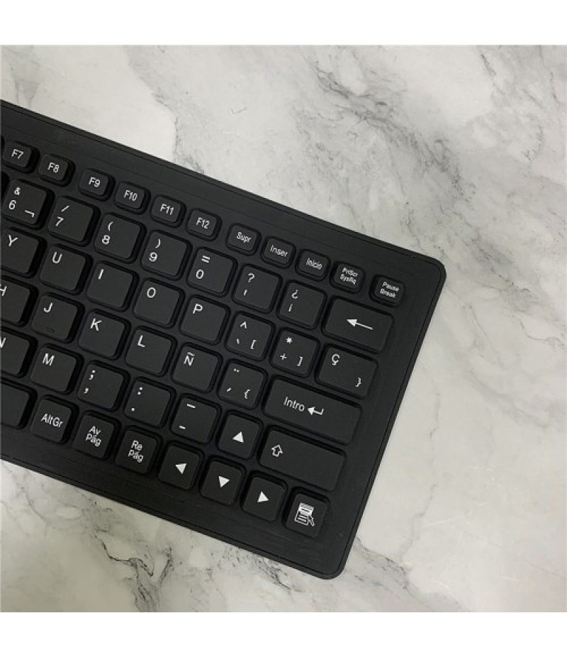 84 Keys Spanish USB Wired Silicone Keyboard Foldable Soft Silicone Waterproof Dustproof Keyboard for Desktop Computer Laptop