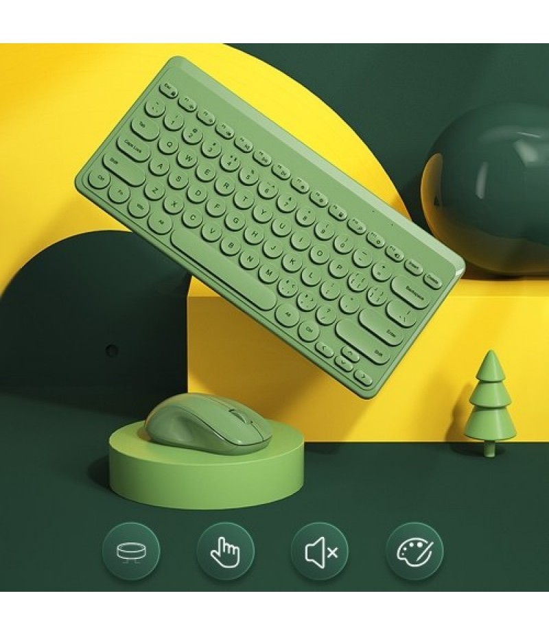 Wirelessly Keyboard and Mouse Slim Ergonomic USB Keyboard Mouse Combo Less Noise Keys Energy-saving Set for Windows Computer Des