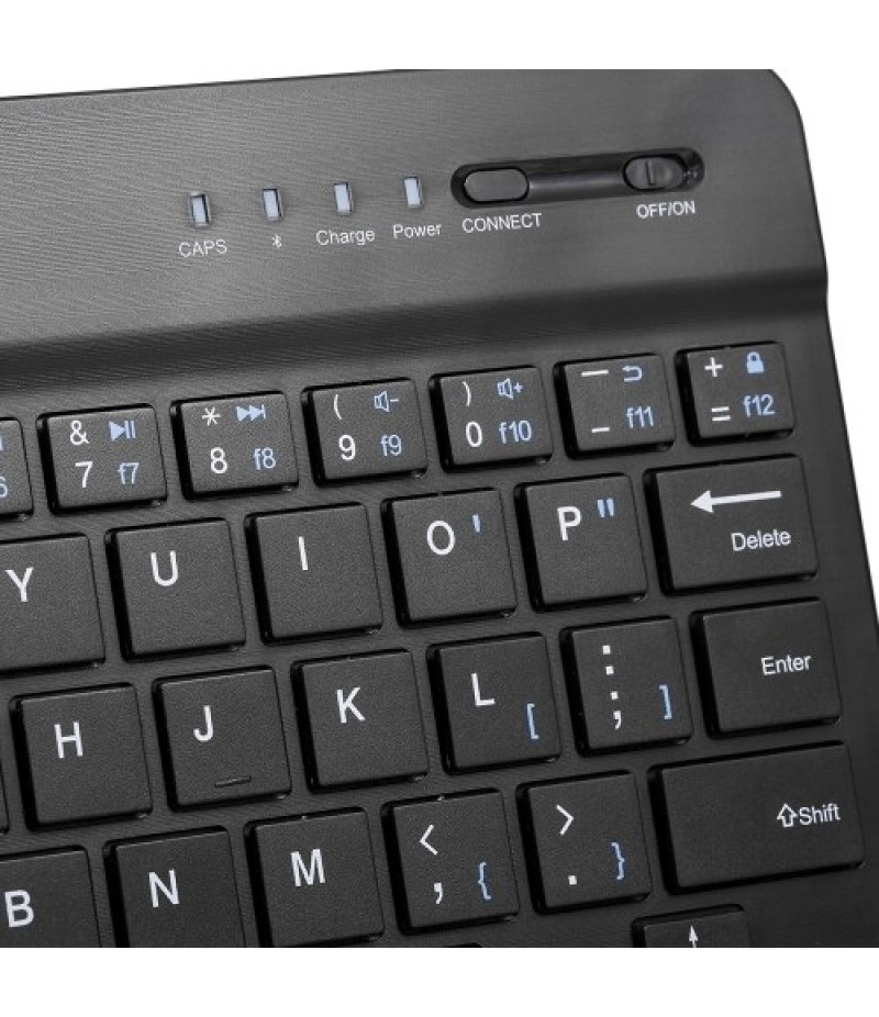 7-inch Wireless BT 3.0 Keyboard Mini Ultra-slim BT Keyboard for Tablet Smartphone Support iOS Windows Android Systems Black