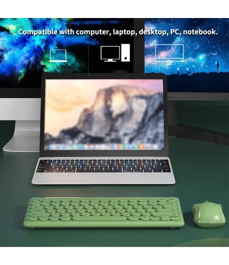 Wirelessly Keyboard and Mouse Slim Ergonomic USB Keyboard Mouse Combo Less Noise Keys Energy-saving Set for Windows Computer Des