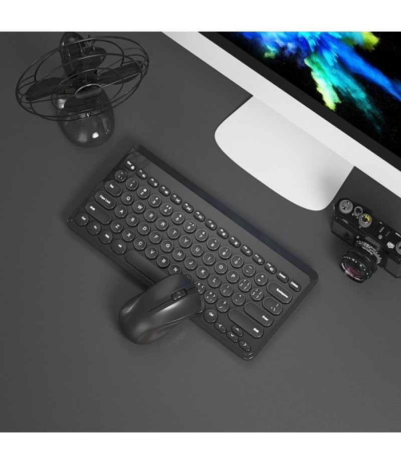 Wirelessly Keyboard and Mouse Slim Ergonomic USB Keyboard Mouse Combo Less Noise Keys Energy-saving Set for Windows Computer Des