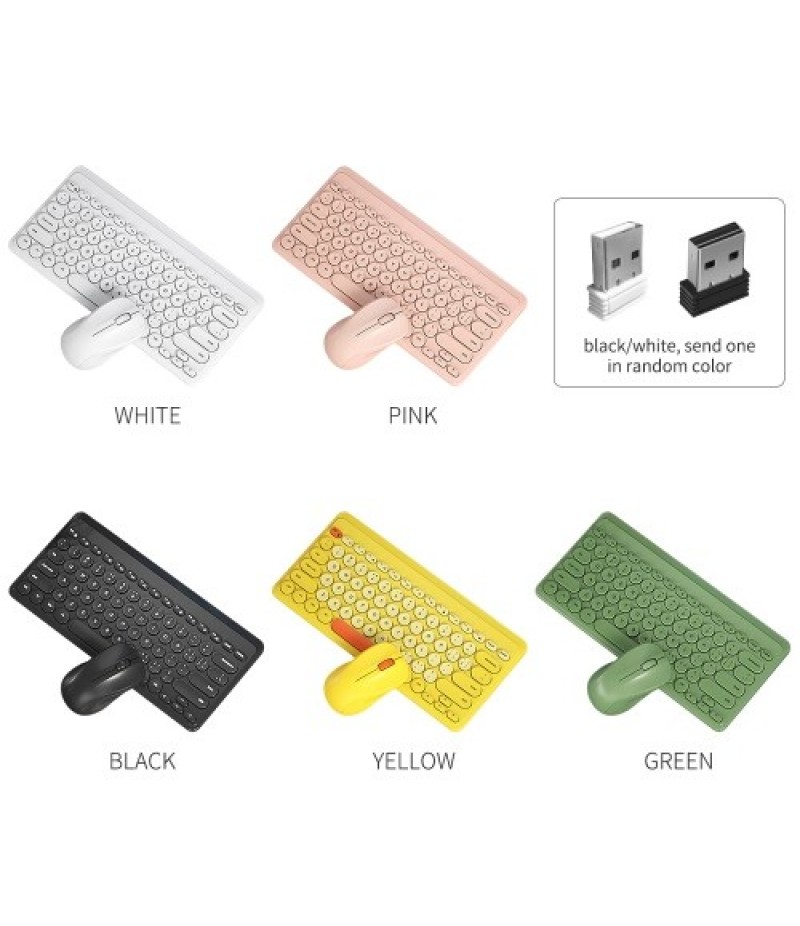 Wirelessly Keyboard and Mouse Slim Ergonomic USB Keyboard Mouse Combo Less Noise Keys Energy-saving Set for Windows Computer Des