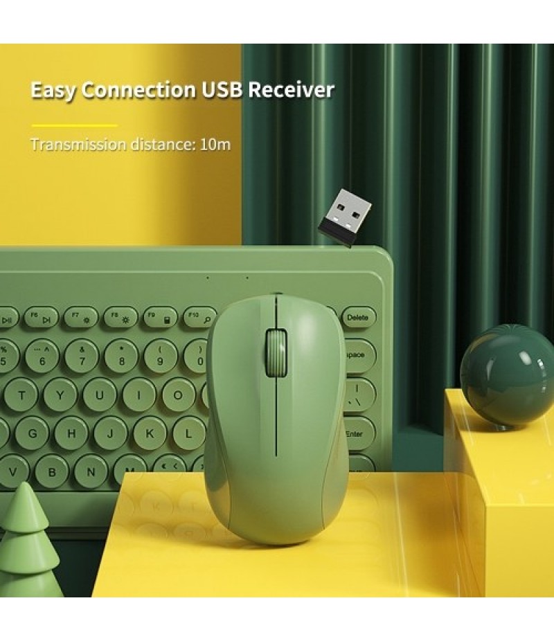 Wirelessly Keyboard and Mouse Slim Ergonomic USB Keyboard Mouse Combo Less Noise Keys Energy-saving Set for Windows Computer Des