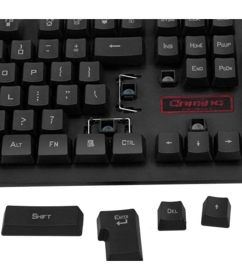 2.4G Wireless Keyboard and Optical Mouse Combo Suspended Keycap Adjustable Holder 3D Mouse for Office Work Game(Black)