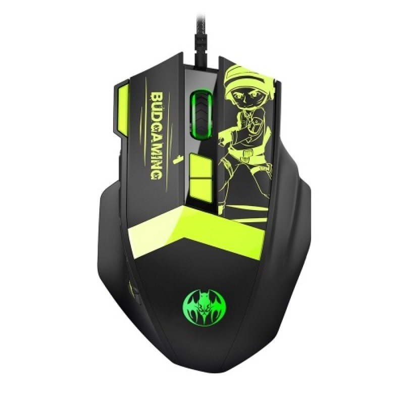 Wired RGB Backlit Mouse 10000DPI Gaming Mouse with Adjustable Weights 7 Adjustable DPI 12 Programmable Buttons, Black