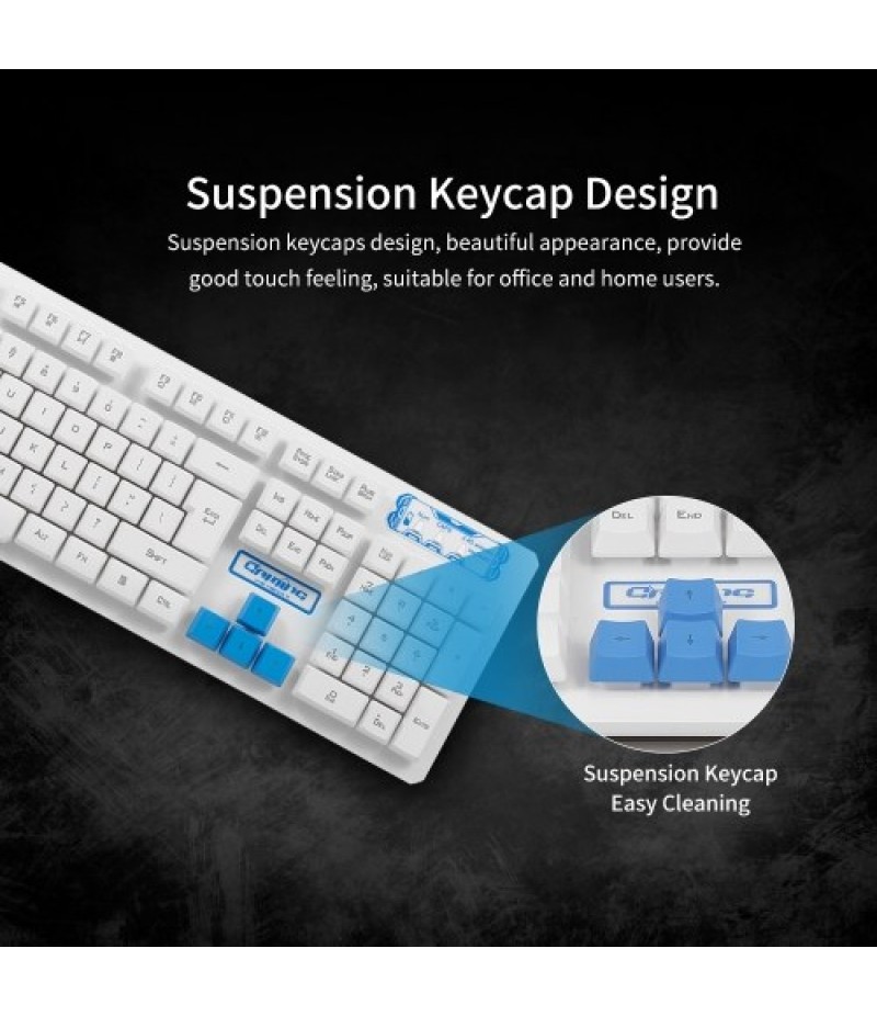 2.4G Wireless Keyboard and Optical Mouse Combo Suspended Keycap Adjustable Holder 3D Mouse for Office Work Game(Black)