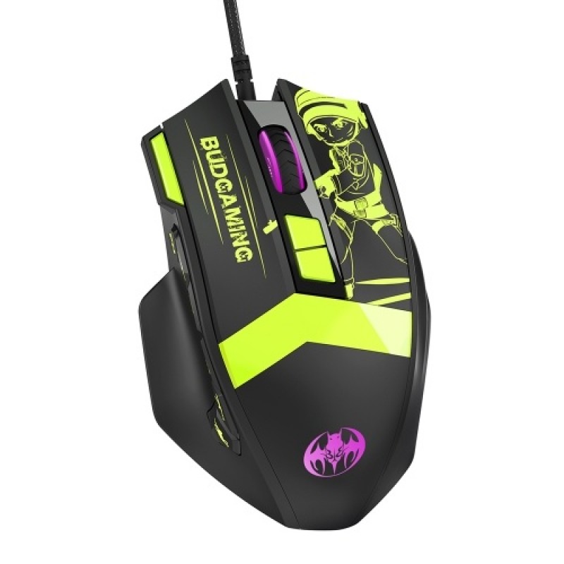 Wired RGB Backlit Mouse 10000DPI Gaming Mouse with Adjustable Weights 7 Adjustable DPI 12 Programmable Buttons, Black
