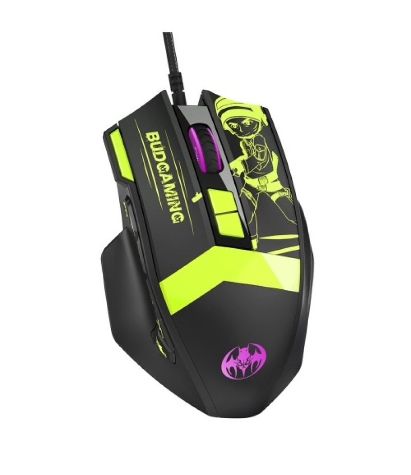 Wired RGB Backlit Mouse 10000DPI Gaming Mouse with Adjustable Weights 7 Adjustable DPI 12 Programmable Buttons, Black