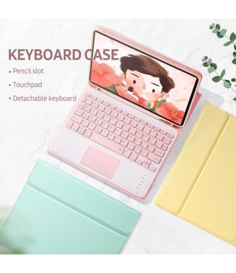 Keyboard Protective Case with Detachable BT3.0 Keyboard Touchpad/Pen Slot Compatible with iPad Pro 11(2018/2020) Pink