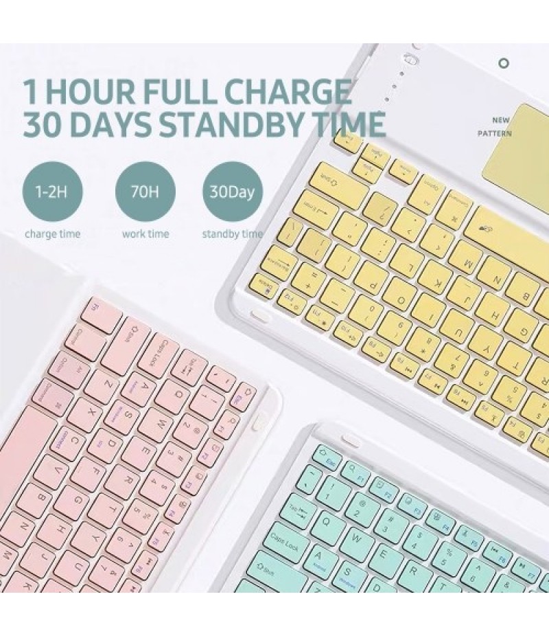Keyboard Protective Case with Detachable BT3.0 Keyboard Touchpad/Pen Slot Compatible with iPad Pro 11(2018/2020) Pink