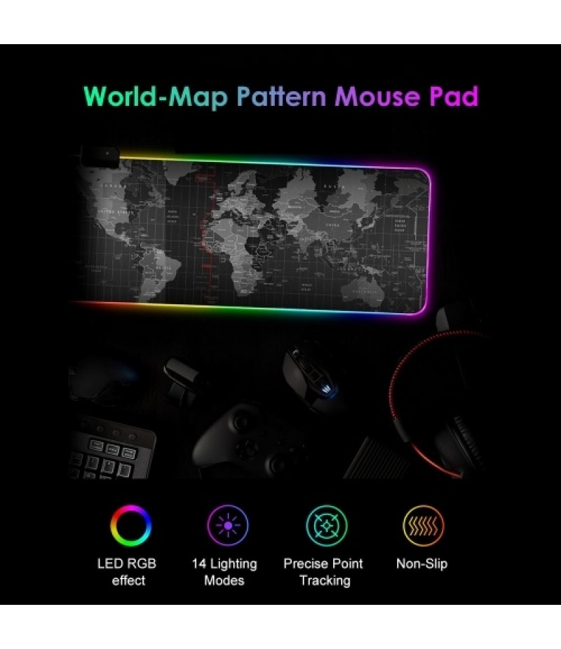 LEDs RGB Mouse Pad 14 Lighting Modes Gaming Extra Large Soft Extended Non Slip Mousepad for PC Laptop