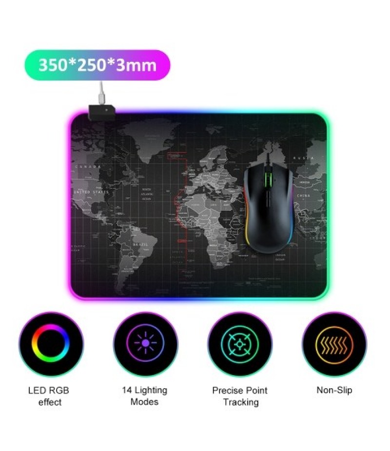 LEDs RGB Mouse Pad 14 Lighting Modes Gaming Extra Large Soft Extended Non Slip Mousepad for PC Laptop