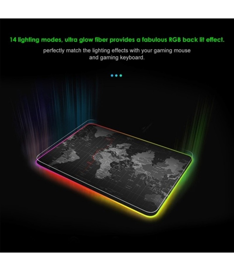 LEDs RGB Mouse Pad 14 Lighting Modes Gaming Extra Large Soft Extended Non Slip Mousepad for PC Laptop