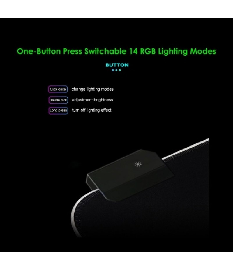 LEDs RGB Mouse Pad 14 Lighting Modes Gaming Extra Large Soft Extended Non Slip Mousepad for PC Laptop