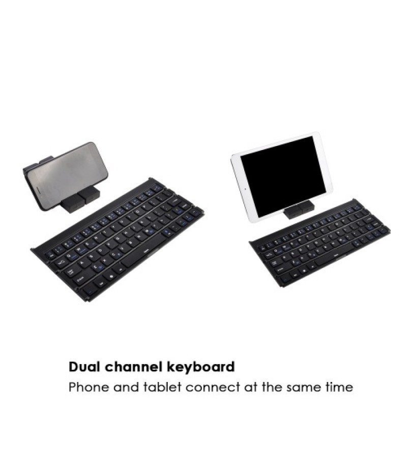 BK808 Mini Portable Wireless Folding Keyboard Dual Channel Foldable Keyboard