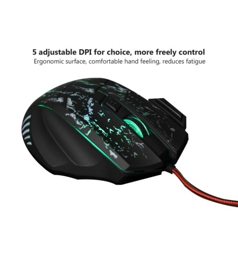 J60 Gaming Keyboard Mouse Combo Anti-ghosting Adjustable DPI Colorful Backlit