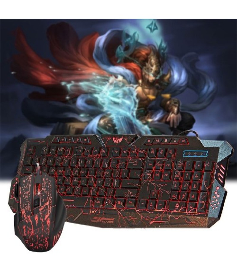 J60 Gaming Keyboard Mouse Combo Anti-ghosting Adjustable DPI Colorful Backlit