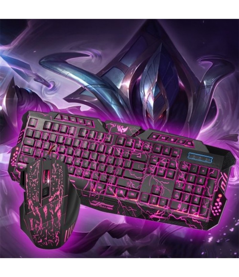 J60 Gaming Keyboard Mouse Combo Anti-ghosting Adjustable DPI Colorful Backlit