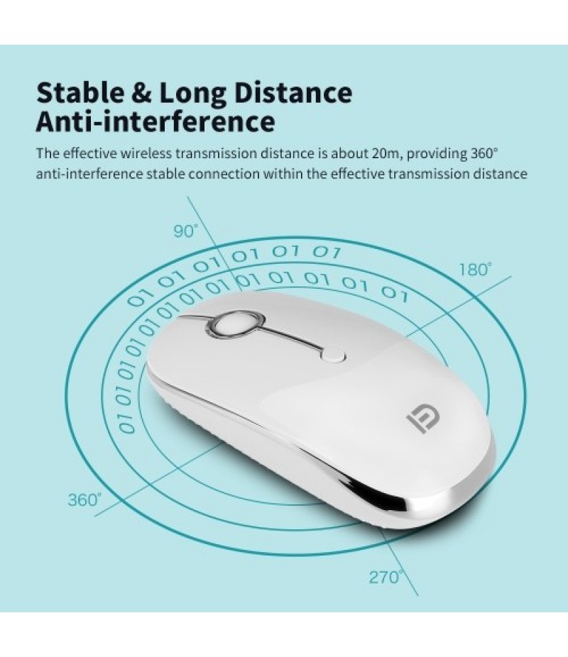 FD i331D 3 Mode 2000DPI Rechargeable Adjustable Mouse Wireless Mice with 2.4G USB Type C Bluetooth 4.0 Black