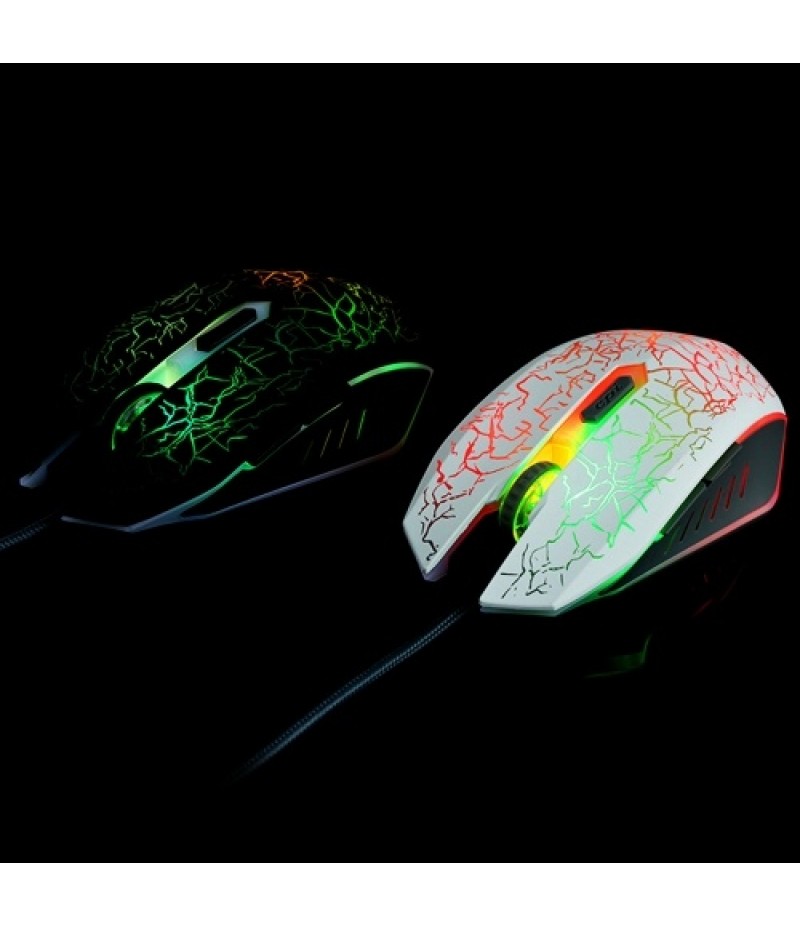 Wired Gaming Mouse Optical Mouse Game-level Engine Colorful Breathing Light 4-gear Adjustable DPI Ergonomic Mice Black