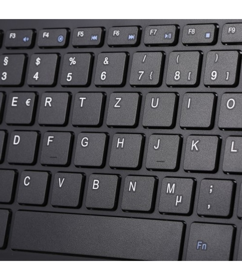 2.4G Wireless Keyboard Ultra-thin Wireless Keyboard Mute Keyboard 95 Keys Wireless Keyboard for PC Laptop Black German